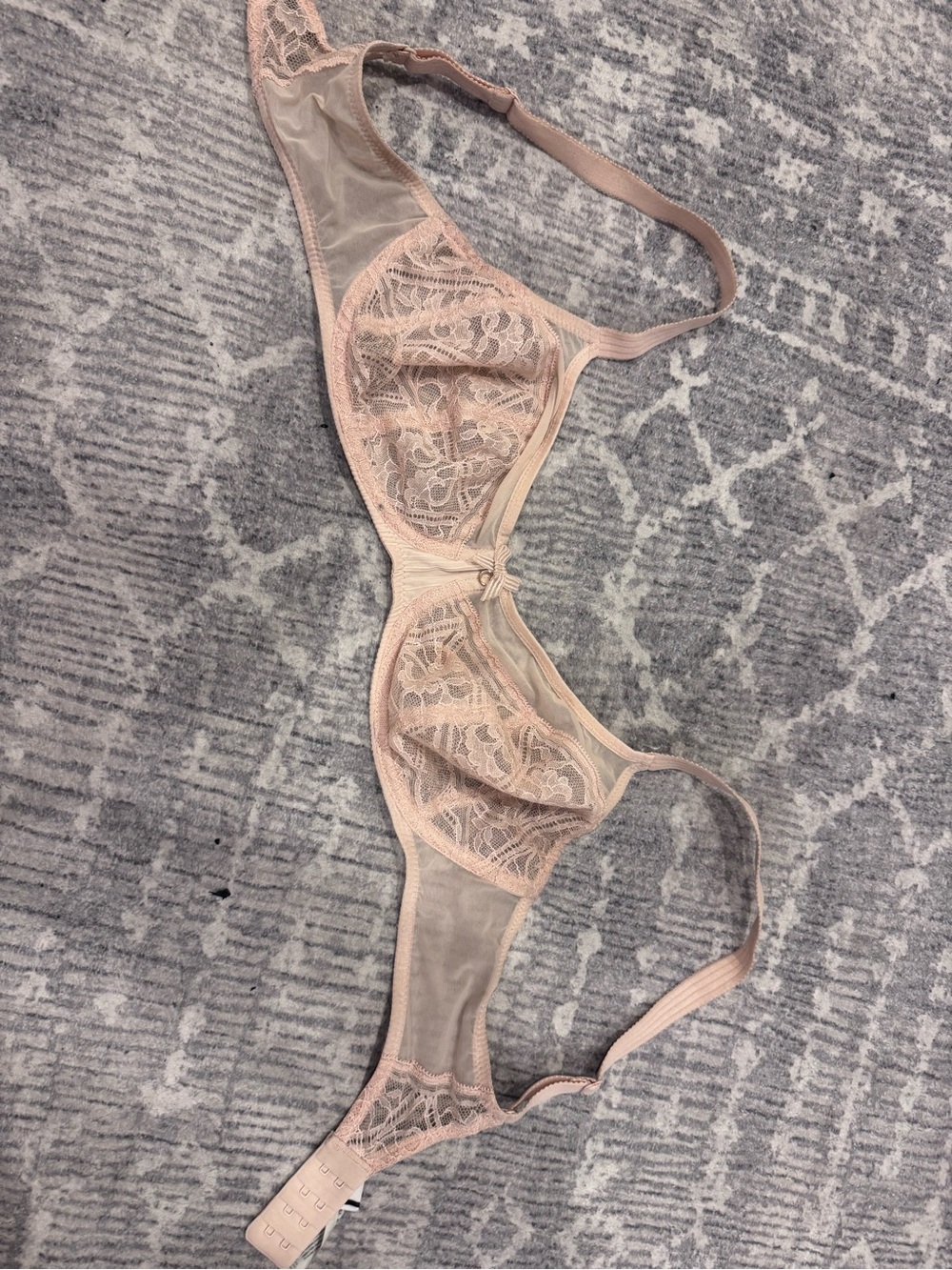 Chantelle Sheer Lace Semi-Sheer Underwire Bra - Blush